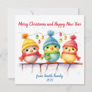 Aves de Navidad con Arcoíris Personalizadas