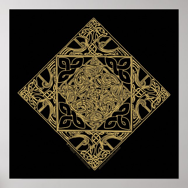 Aves de nudo celta con pinturas de arte celta (Frente)