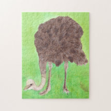 Aves de Ostrich Pintando CherylsArt Puzzle