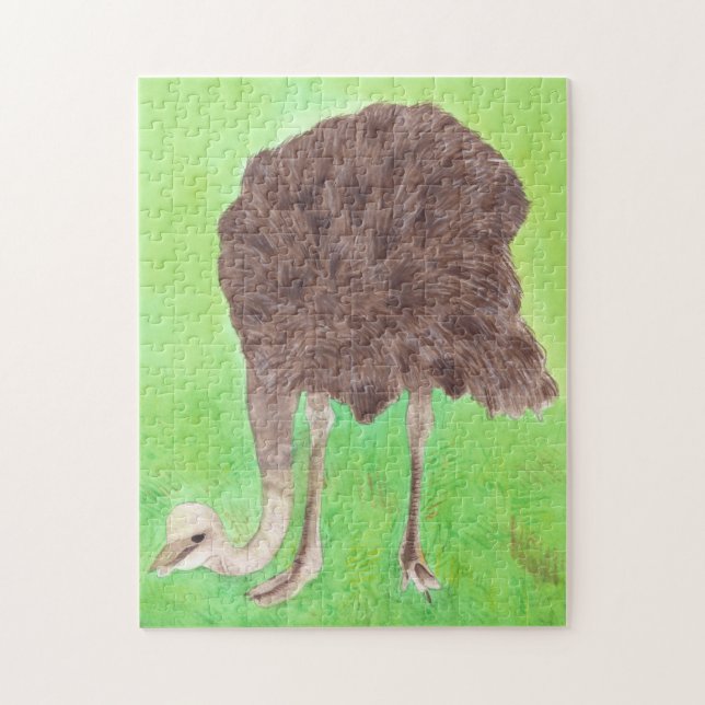 Aves de Ostrich Pintando CherylsArt Puzzle (Vertical)