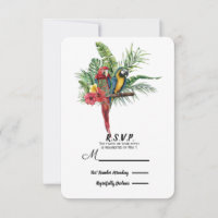 Aves de Paraíso Isleño Floral Tropical RSVP de Bod