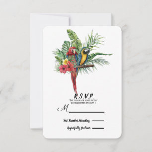 Aves de Paraíso Isleño Floral Tropical RSVP de Bod