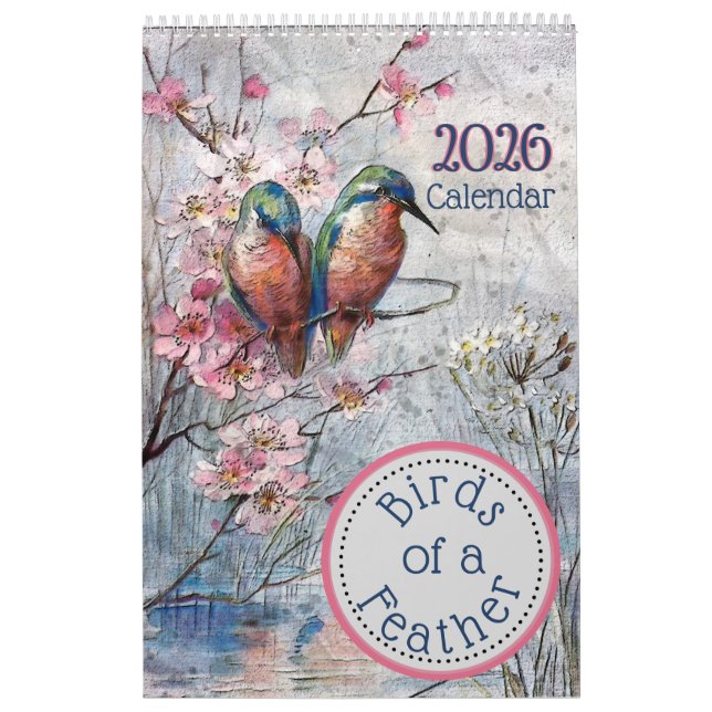 Aves de un calendario de plumas 2024 (Tapa)
