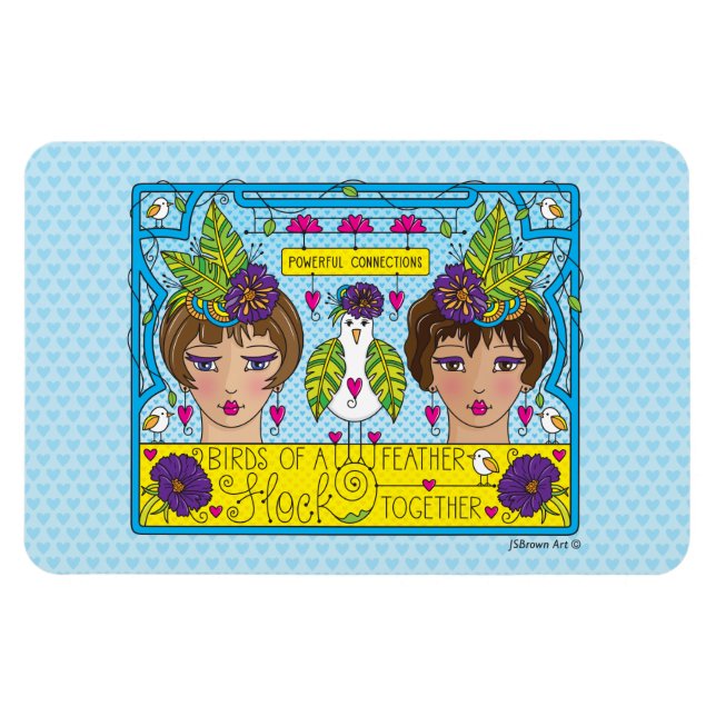 Aves De Un Imán Feather_Flexible 6"x4" (Horizontal)