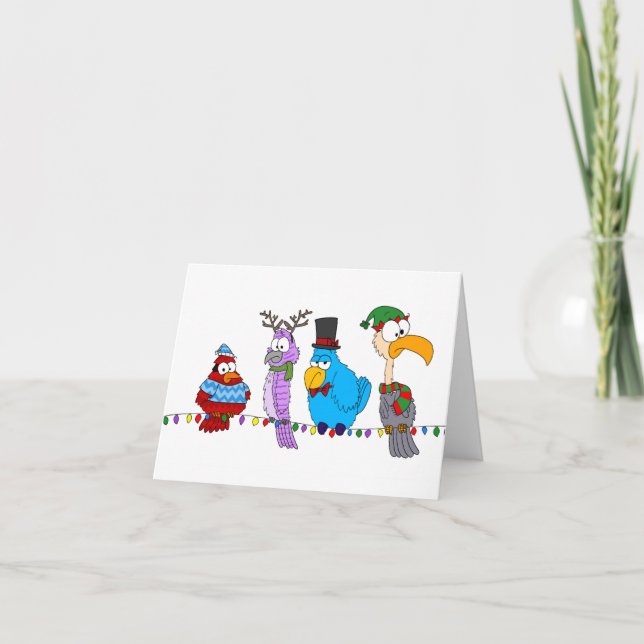 Aves de vacaciones con tarjeta de cable (Anverso)