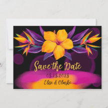 Aves del paraíso Hibiscus salvan las tarjetas de f