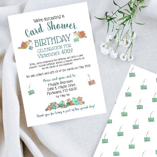 Aves dultas Acuarela Ducha de la tarjeta de cumple