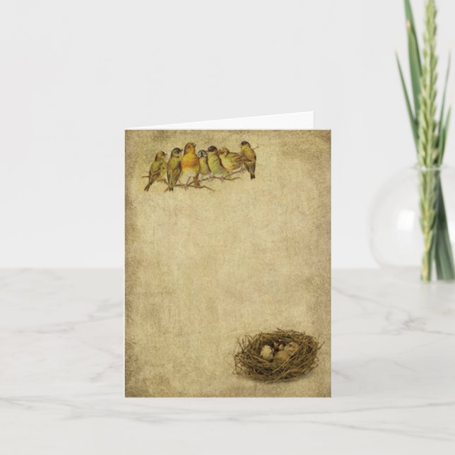 Aves elegantes y artísticas y tarjetas de notas de (Anverso)