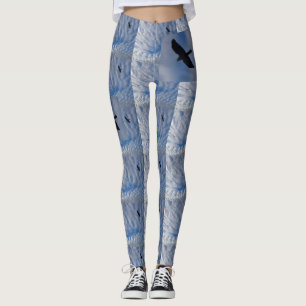 Aves en Blue Cloudy Sky Legging