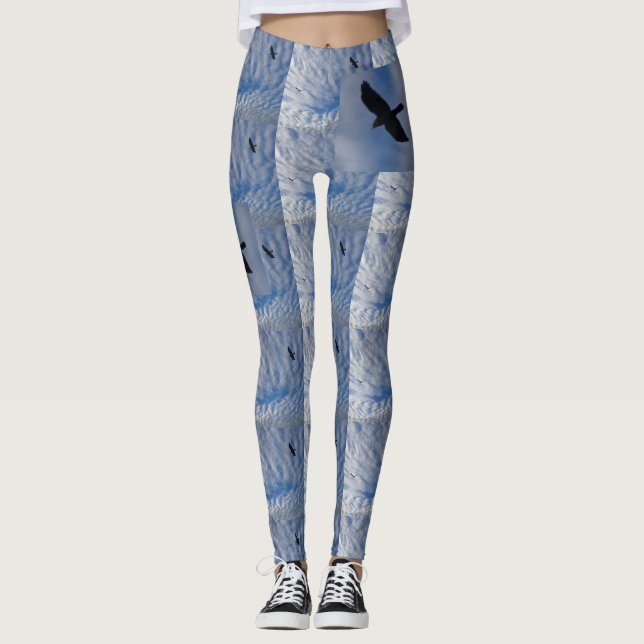 Aves en Blue Cloudy Sky Legging (Anverso)