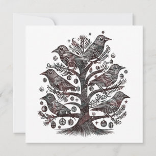 Aves en un árbol de Navidad