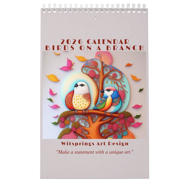 Aves En Un Calendario De Pintura De Ramas (Tapa)