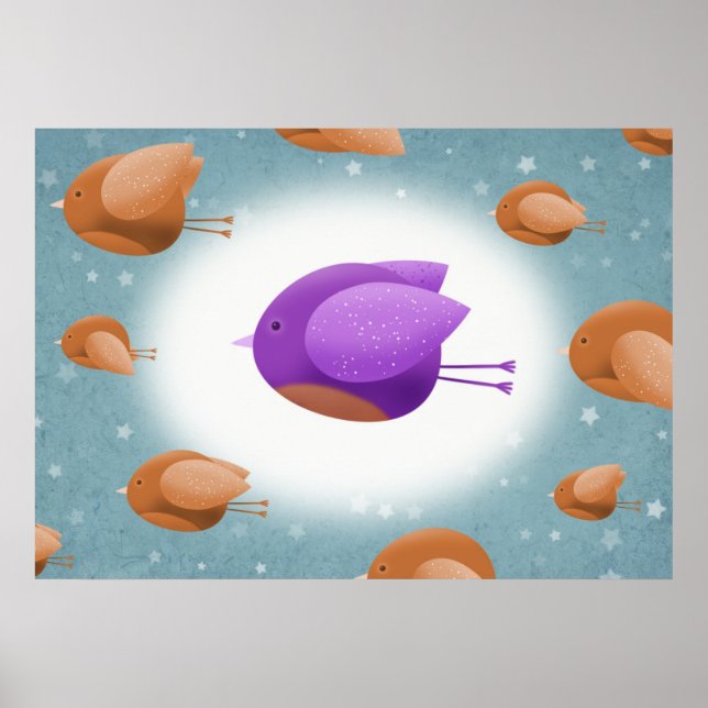 Aves en vuelo - impresión poster (Frente)