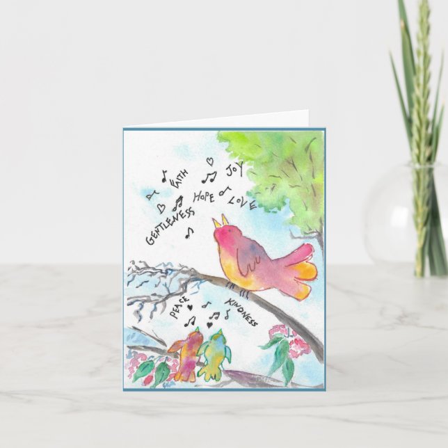 Aves extravagantes Arte Cristiano Follado Notecard (Anverso)