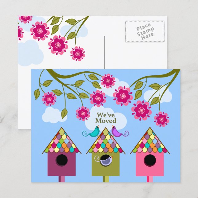 Aves extravagantes Invitación en movimiento (Anverso / Reverso)