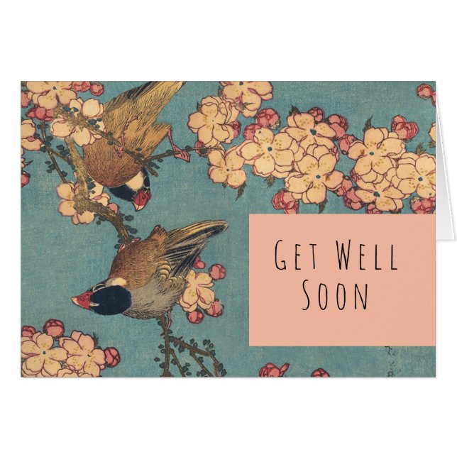 Aves flores Hokusai Arte Japonés (Anverso (Horizontal))