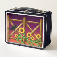 Aves girasoles cerco cruza Ravens Lunch Box