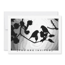 Aves góticas de amor Silhouettes Invitaciones de m