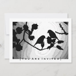 Aves góticas de amor Silhouettes Invitaciones de m