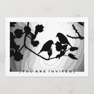 Aves góticas de amor Silhouettes Invitaciones de m