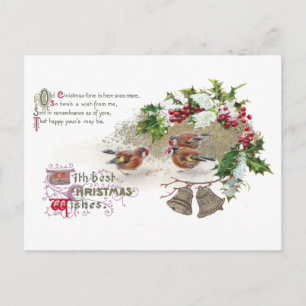 Aves, Holly y Bells Vintage Navidad