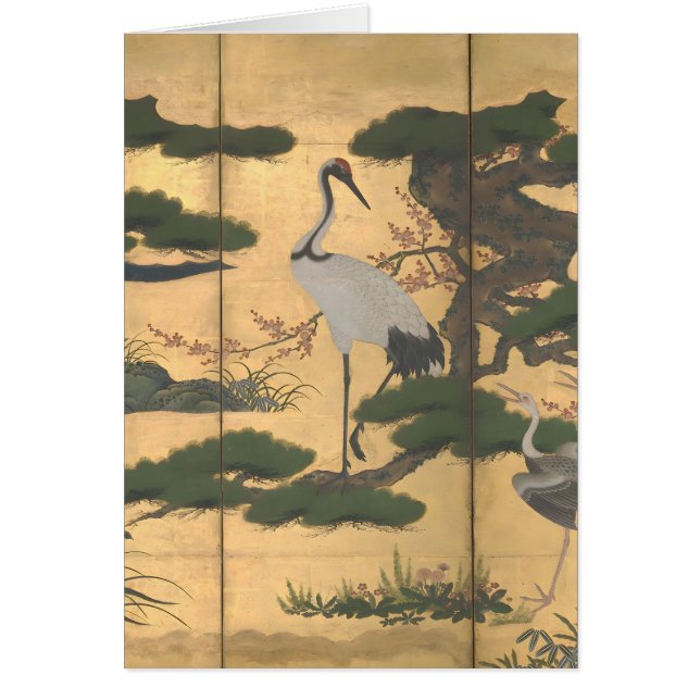 Aves japonesas personalizados flores carta de cuat (Frente)