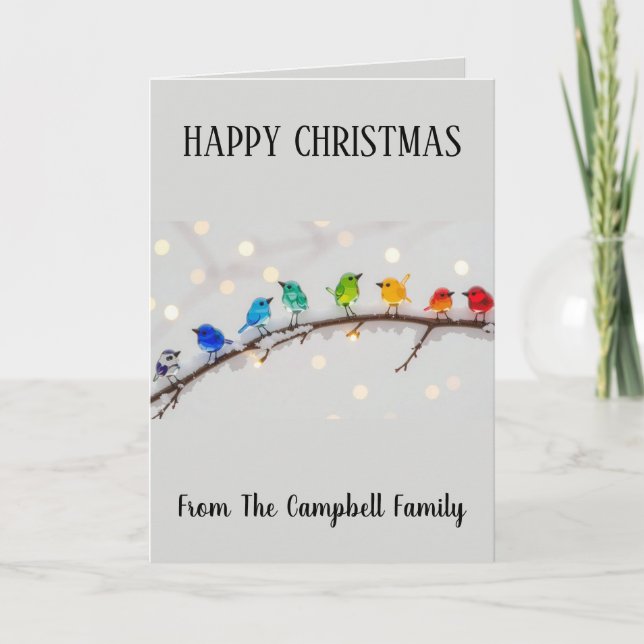 Aves Lindas Feliz Navidad Personalizadas (Anverso)