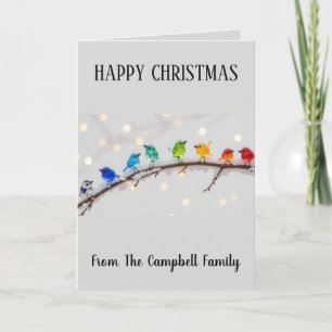 Aves Lindas Feliz Navidad Personalizadas