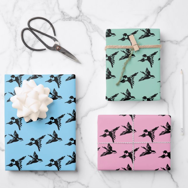 Aves LoveBirds Diseñar hojas de papel de ajuste (Anverso)
