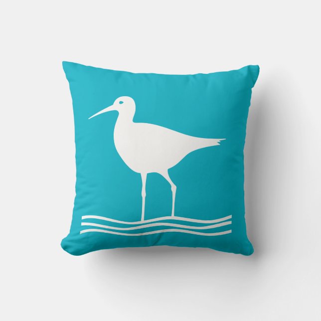 AVES MARINAS. BLANCO sobre almohada azul (Anverso)