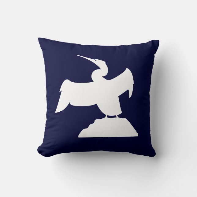 AVES MARINAS. BLANCO sobre almohada azul (Anverso)