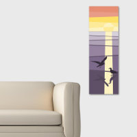 Aves marinas Naranjas moradas en arte vectorial co