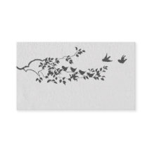 Aves Minimalistas blancas y negras colocan tarjeta