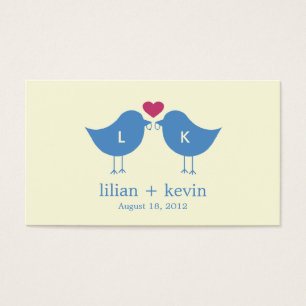 Aves monogramadas Etiquetas de favoritas de bodas