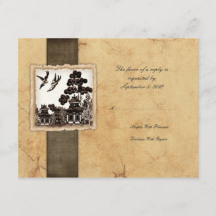 Aves negras y blancas de amor Vintage Wedds RSVP