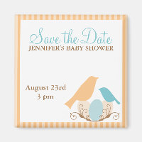 Aves Nest Baby Shower Salven imanes de fecha