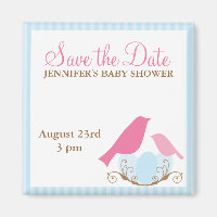 Aves Nest Baby Shower Salven imanes de fecha