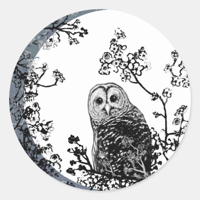 Aves Netas Naturaleza Pegatinas de la Luna (Anverso)