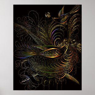 AVES ORNAMENTALES ARTE BOTÁNICO ORO NEGRO