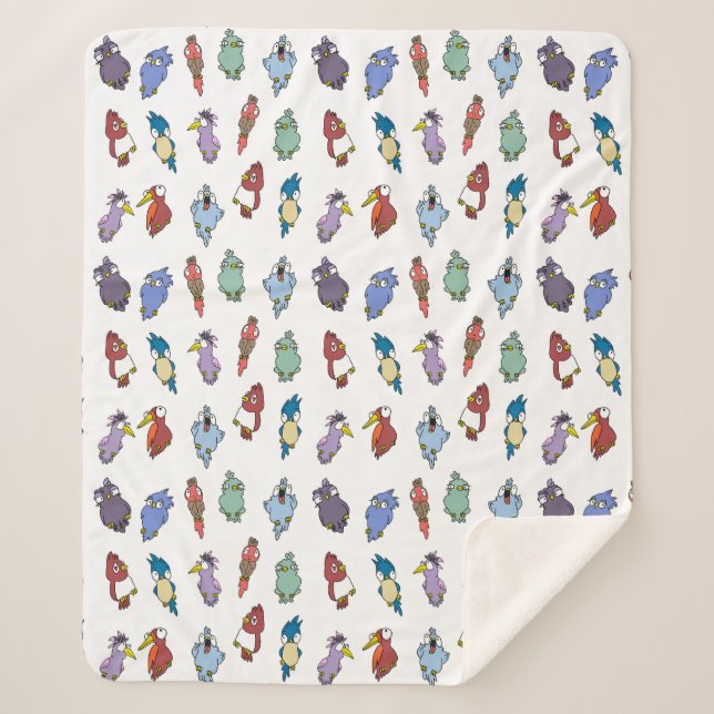 Aves Personalizados caprichosas lanzan una manta (Anverso)