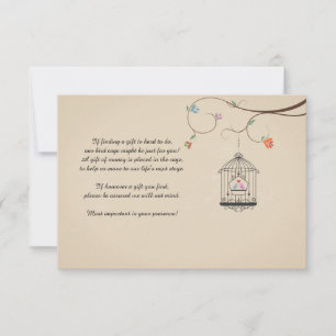 Aves que desean tarjetas de jaula para aves