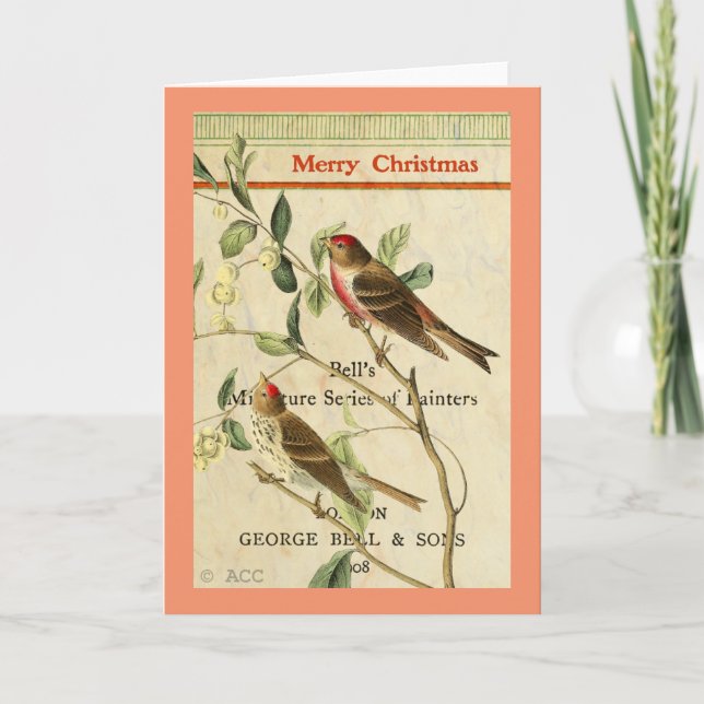 Aves Rojas Vintage / Feliz Navidad (Anverso)
