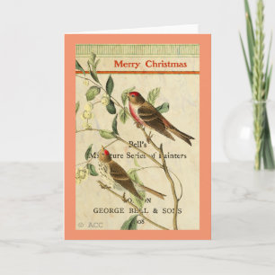 Aves Rojas Vintage / Feliz Navidad