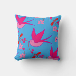 Aves rosadas Mezclas y almohadas de diseño de part