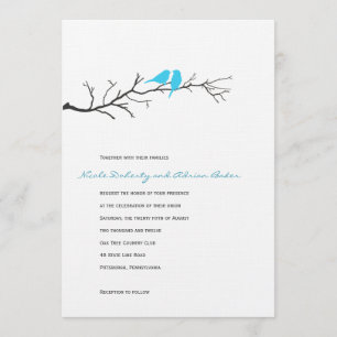 Aves Silhouettes Invitación a matrimonio - Turques