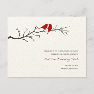 Aves Silhouettes Tarjetas de bienvenida - Rojo -