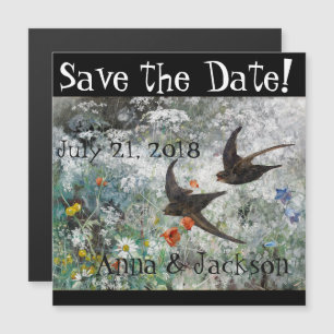 Aves Tragadas Flores Silvestres Ahorra Tarjeta Mag