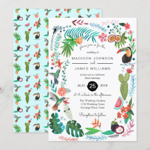 Aves tropicales de verano Invitaciones de boda