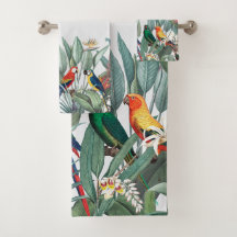 Aves tropicales y plantas