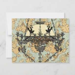 Aves Vintage Damask Chandelier Wedding RSVP